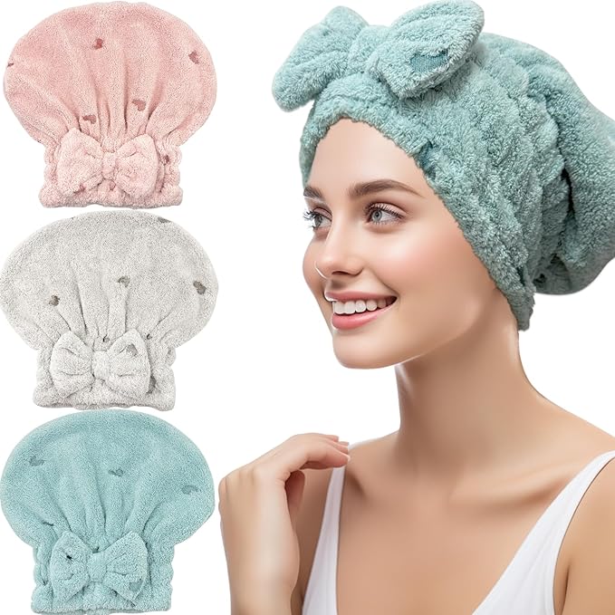 Jseng 3Packs Microfiber Hair Towel by Jseng