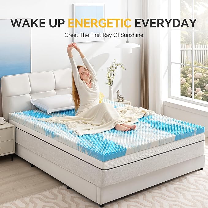 SINWEEK 2 Inch Egg Crate Memory Foam Mattress Topper Full Size, Soft Mattress - Image 6
