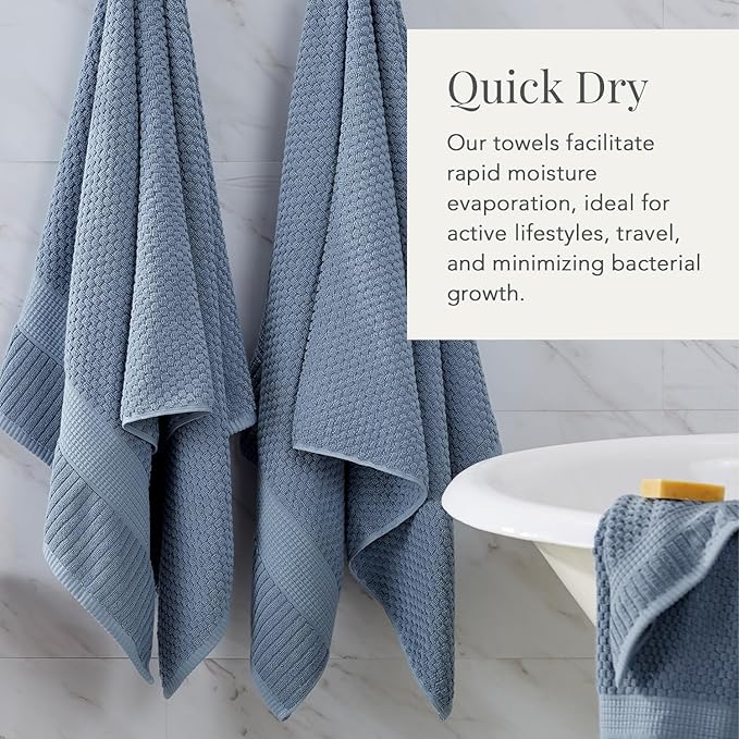 NY Loft 100% Cotton Hand Towel 6 Pack | Super Soft & Absorbent Quick-Dry Hand - Image 3