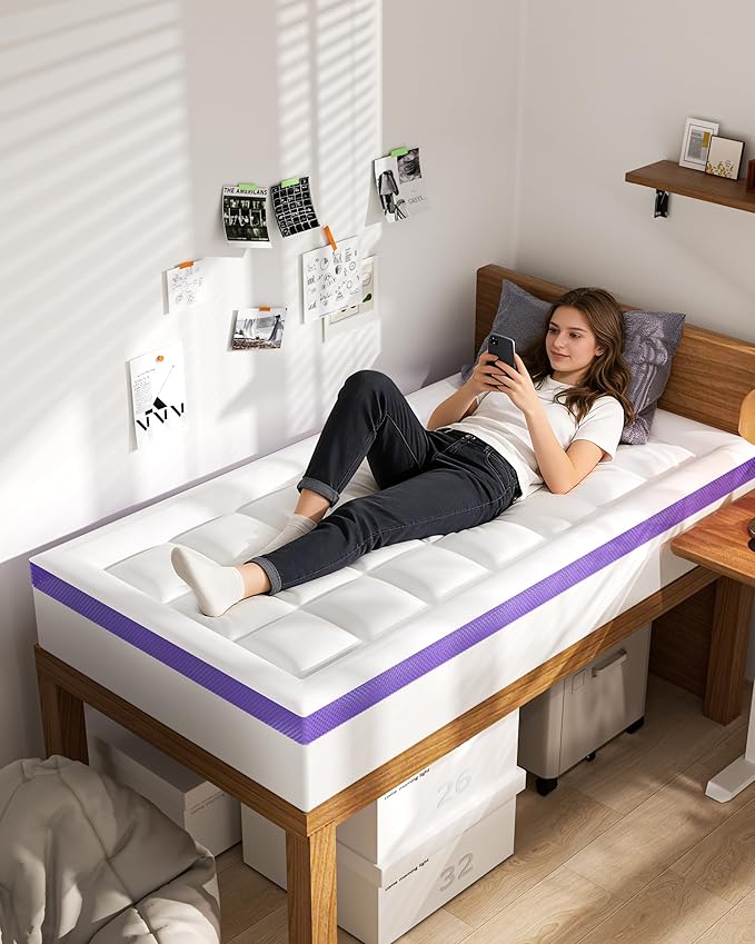 ChiXpace Dual Layer 4 Inch Memory Foam Mattress Topper Full XL - Image 8