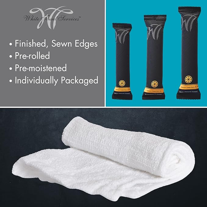 White Towel Services 8" x 8" inch Moist Cotton Towel Individually Wrapped - Image 3