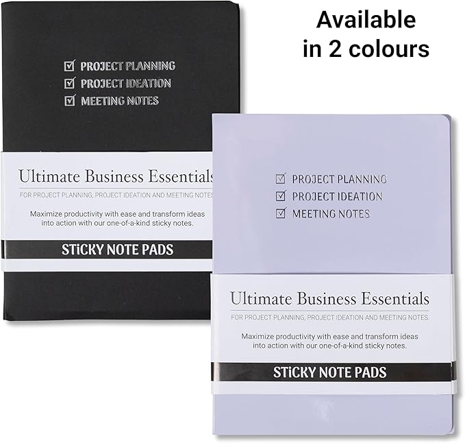 Meeting Notebook for Work & Project Planner Kit for Men and Women – 90 Large Sticky Notes for Work Organization, Project Management, Business Professionals & Work Planners