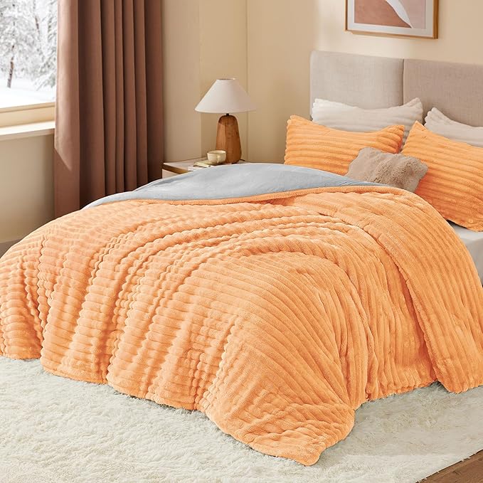 BEDELITE Fleece Twin Comforter Set -Super Soft & Warm Fluffy Coral Bedding - Image 2
