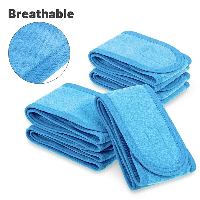 Whaline 4 PCS Spa Headband, Make up Hair Band, Stretch Terry Cloth Headband - Image 4