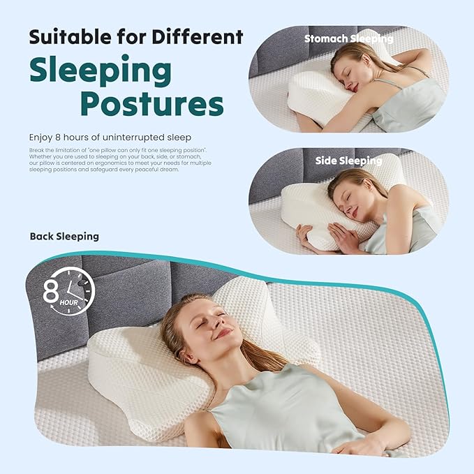 DUMOS Cervical Neck Pillow, Cooling Ergonomic Memory Foam Pillows - Image 6