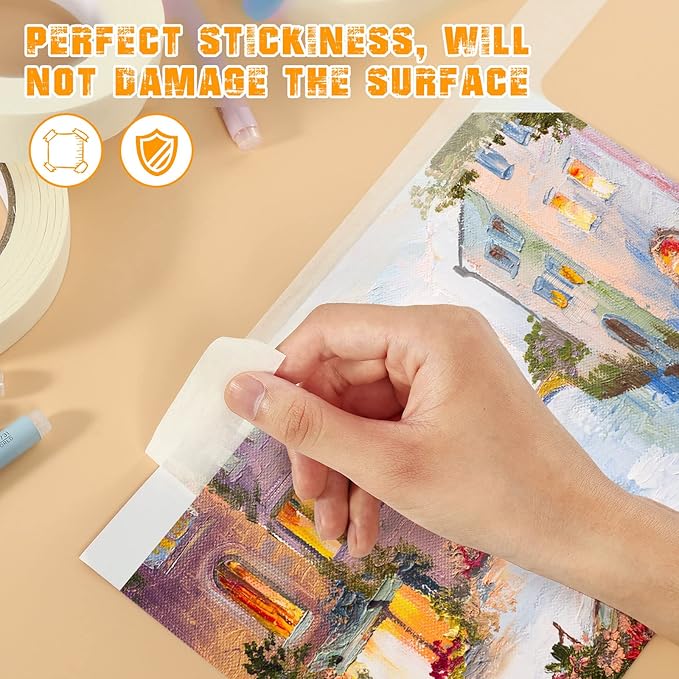 SEBETOW Masking Tape Bulk 1 Inch 20 Packs - White Beige Masking Tapes for General Purpose, Craft, Art, Home, Office, School, 1 Inch x 55 Yards x 20 Rolls