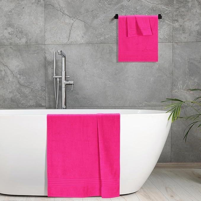 BOUTIQUO Ultra Soft 3 Pack Cotton Towel Set, Contains a Bath Towels 28x55 inch - Image 5