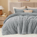 BEDELITE Fleece Twin Comforter Set -Super Soft & Warm Fluffy Light Grey Bedding by BEDELITE