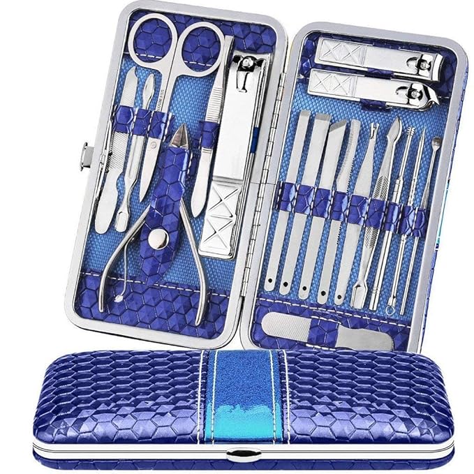 Teamkio 18pcs Manicure Set Pedicure Nail Clippers Set Travel Hygiene Kit by Teamkio