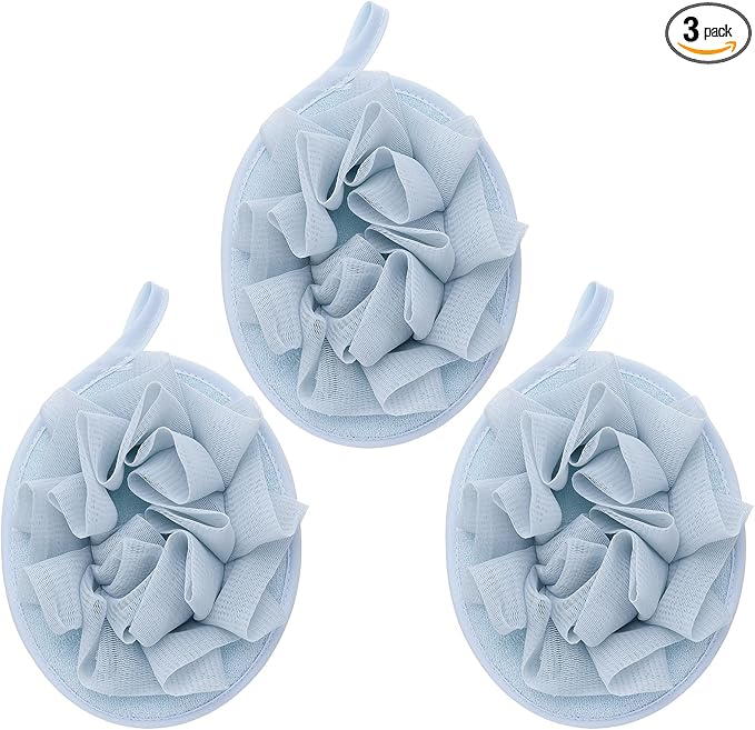 Boao 3 Pcs Bath Shower Pouf Sponge Mesh Pouf Shower Ball Exfoliating Body by Boao