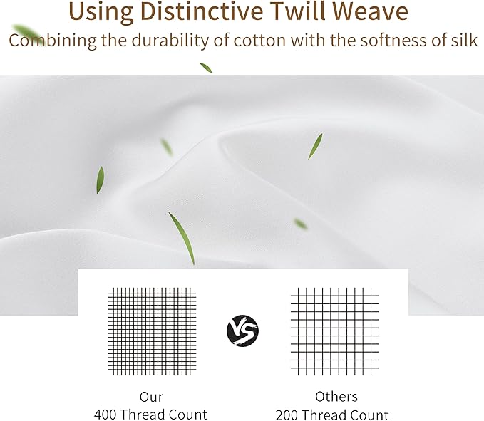 4-Pack Bamboo Viscose Zippered Pillow Cases Standard Size, 400 Thread Count - Image 5