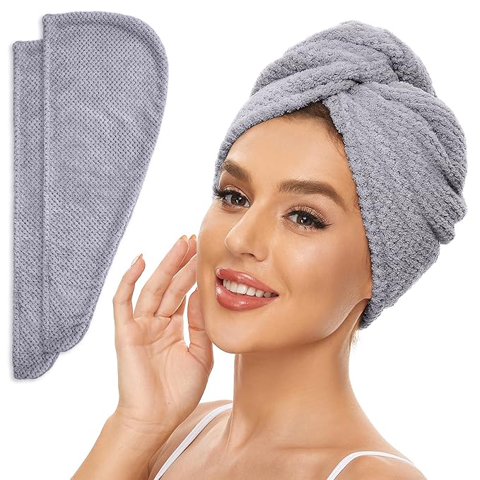 SimpleField 2 Pack Microfiber Hair Towel Wrap by SimpleField