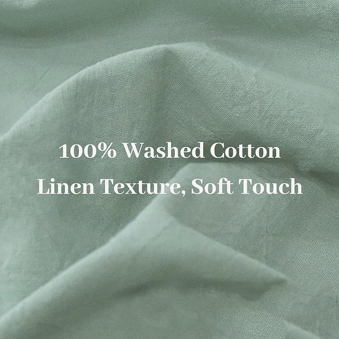 NEXHOME PRO Duvet Cover Set Queen Size Linen Look Textured Organic Natural 100% - Image 8