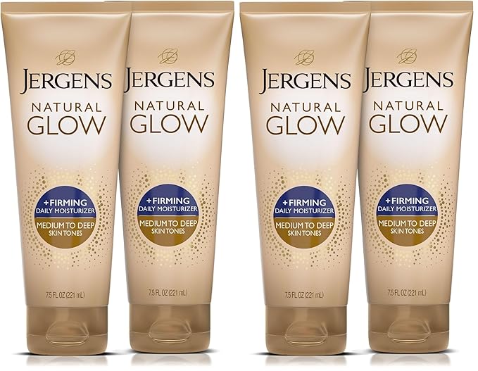 Jergens Natural Glow +Firming Self Tanner Body Lotion, Medium to Deep Skin Tone by Jergens