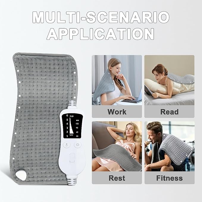 Extra Large Heating Pad, Relieves Back Pain, 6 Quick Heat Settings（86°F-149°F） - Image 7