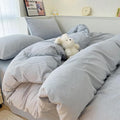 mixinni Striped Duvet Cover Set- 100% Washed Cotton Blue Comforter Cover by mixinni