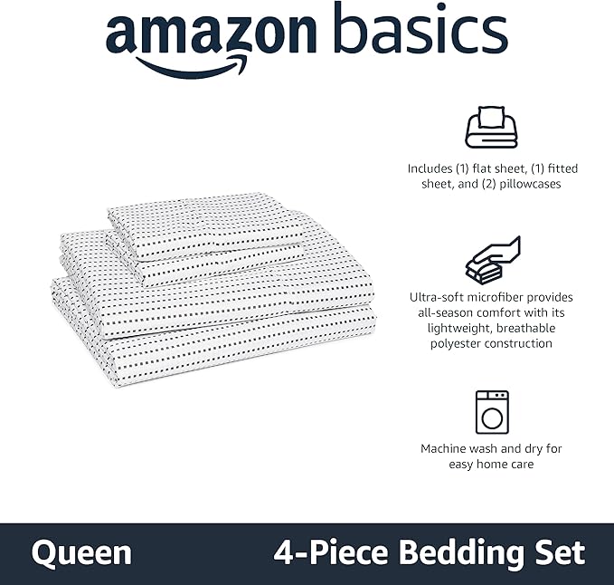 Amazon Basics Lightweight Microfiber 4-Piece Bed Sheet Set - Image 2
