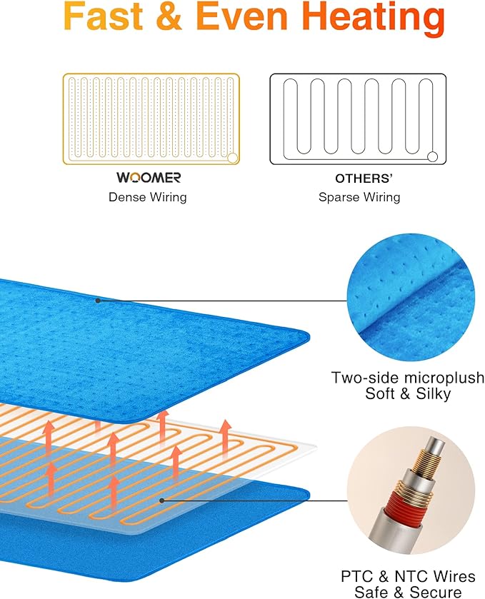 WOOMER Extra Large Heating Pad, Electric Heating Pad - Image 3