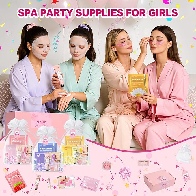 110 PCS Spa Party Supplies for Girls, Includes Face Masks, Hand Cream, Lip Balm - Image 5