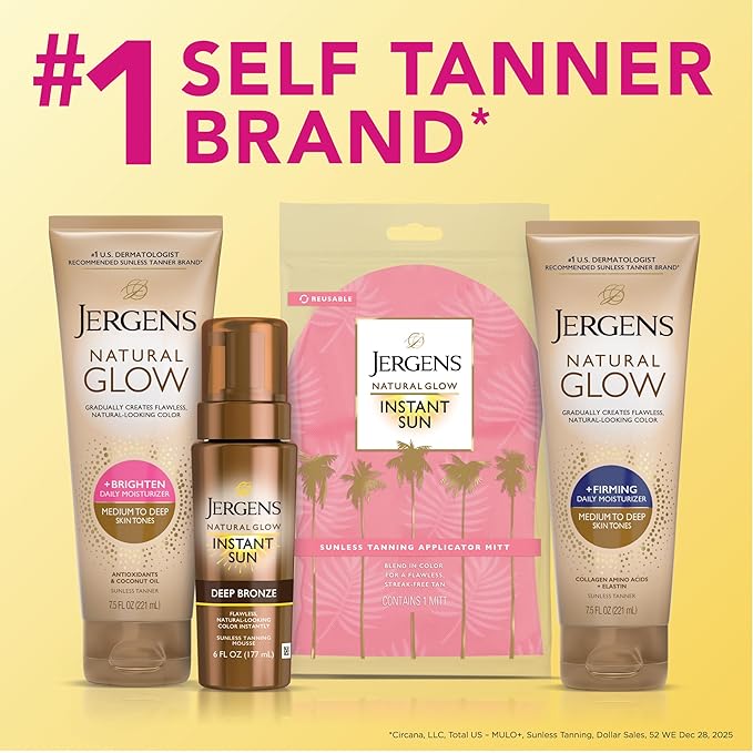 Jergens Natural Glow +Firming Self Tanner Body Lotion, Medium to Deep Skin Tone - Image 10