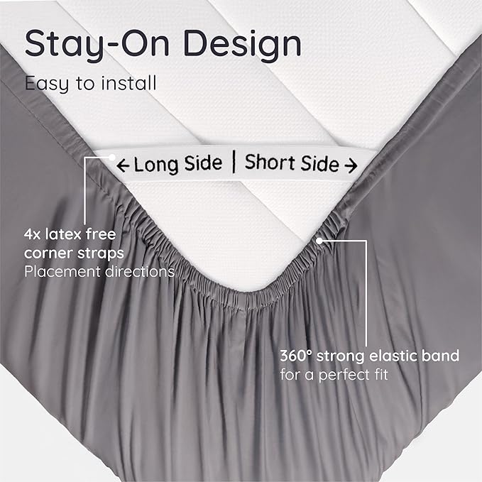 Bambaw 100% Viscose Derived from Bamboo Fitted Sheet Full Size, Cooling Fitted - Image 5