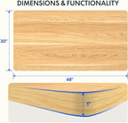 FLEXISPOT EN2 Whole-Piece Standing Desk with Clamp Power Strip, 48 x 30 Electric Stand Up Height Adjustable Desk with Cable Management (Gray Frame + 48" Maple Top, 2 Packages)