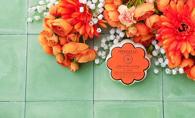 Spongellé Lily of The Valley Daisy Spongette Bath Sponge | Built-in Body Wash & - Image 4