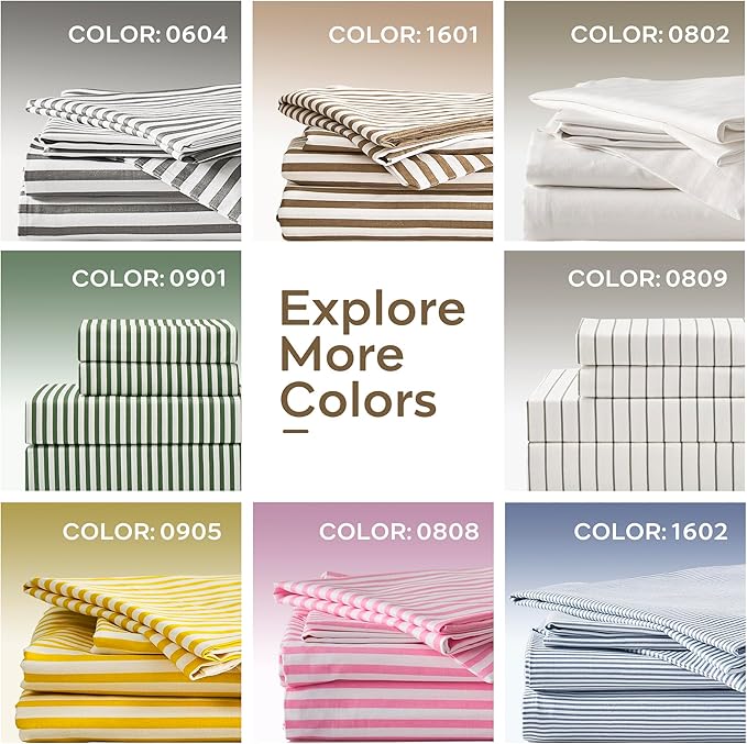 JELLYMONI 100% Natural Cotton 2pcs Striped Duvet Cover Sets, - Image 7
