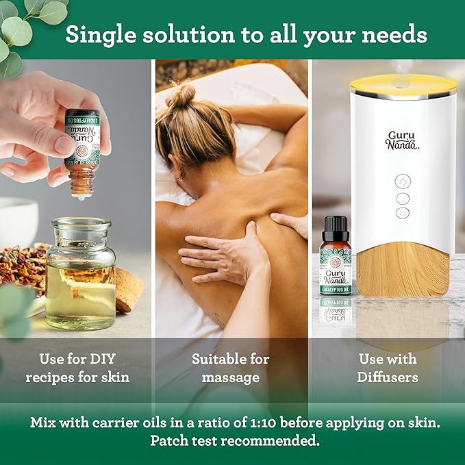 GuruNanda Eucalyptus Essential Oil -100% Pure, Natural and Undiluted - Image 4