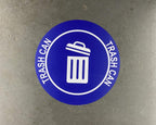 "Trash Can" Durable Laminated Vinyl Floor Sign- Sign by Graphical Warehouse- 5S Safety and Security Signage, Visual Communication Tool (30", Blue/White)