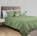 White Classic Sage Green Duvet Cover Queen Size, Microfiber Duvet Cover by WhiteClassic