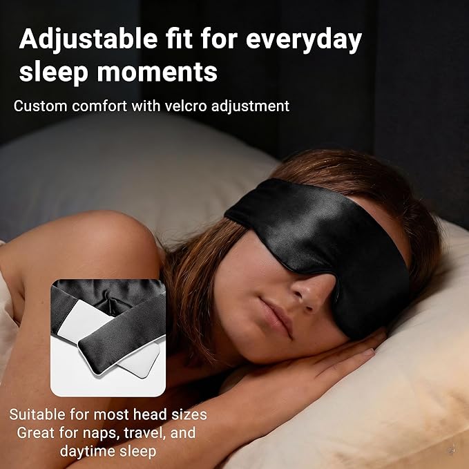 Silk Sleep Mask for Side Sleepers, Eye Mask for Sleeping Women Men, - Image 7