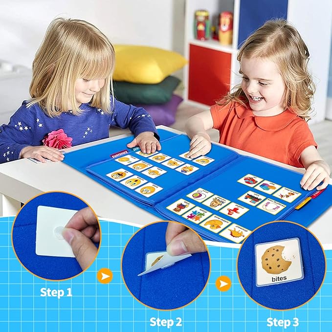 Visual Communication Book, Nonverbal Communication Board, Autism Language Vocabulary Learning Materials, Speech Articulation Therapy Cue Cards for Kids, Toddler Behavior Book for Home School