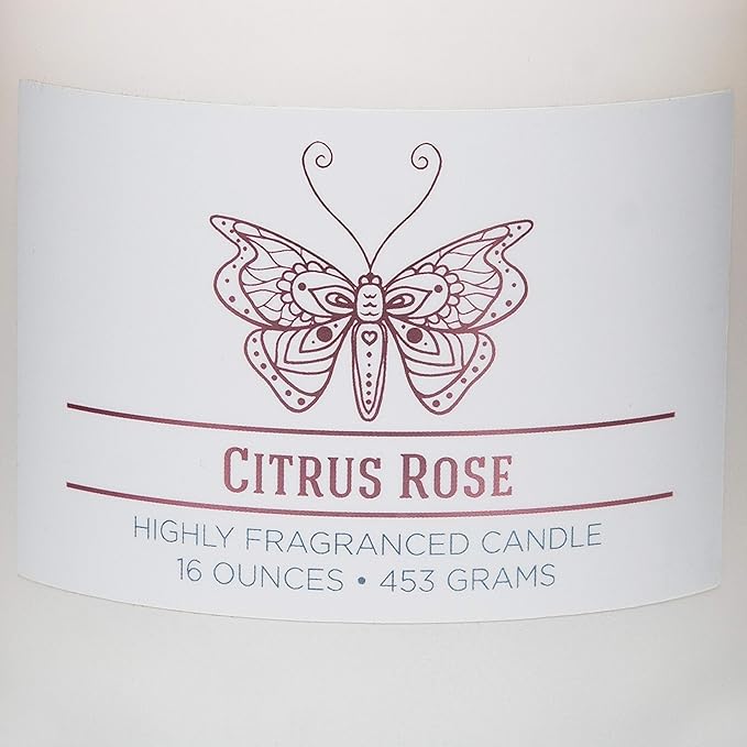 Carolina Citrus Rose Scented Candle, 16 oz Wellness Relaxing Aromatherapy Candle - Image 6