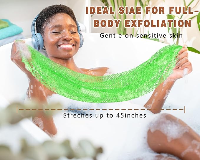 2 Pack African Net Sponge Exfoliating Body Scrubber Bath Sponge - Image 2