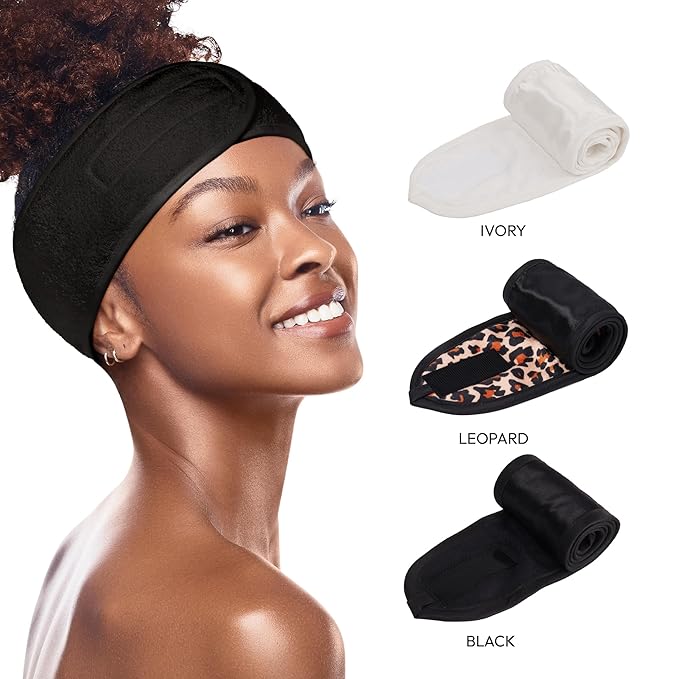 Red by Kiss Spa Headband for Washing Face, Adjustable Velcro Wrap Facial Makeup - Image 6