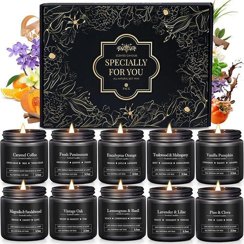 10 Pack Scented Candles for Men, Masculine Candle Gift Set by YMing