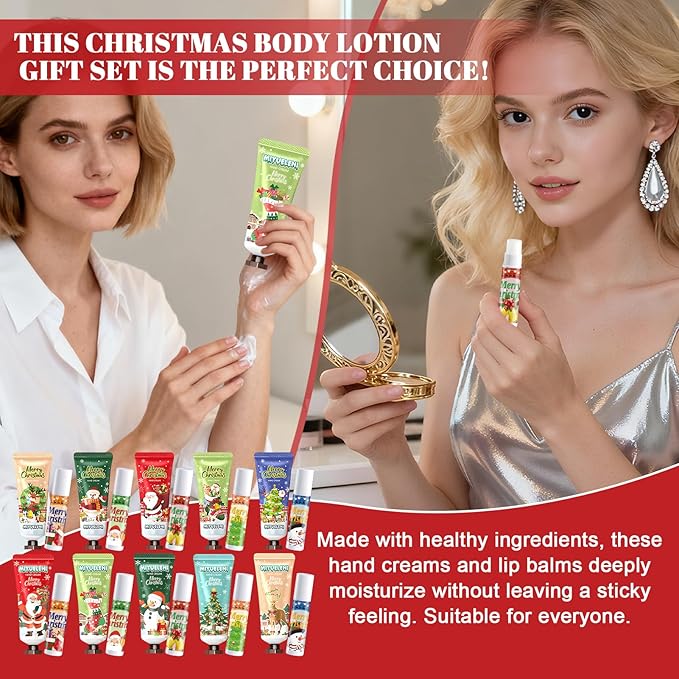 JAOJAO Christmas Lip Balm Bulk, Christmas Hand Cream - Image 2