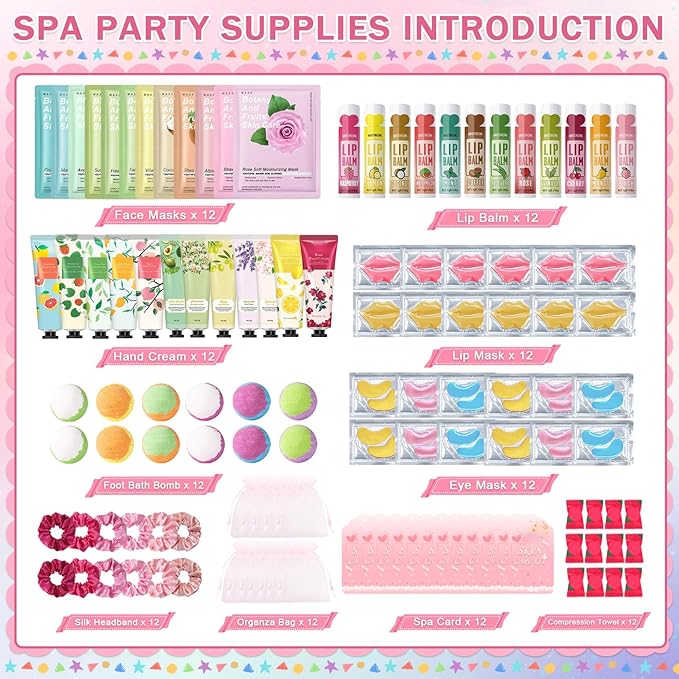 120 PCS Spa Party Supplies for Girls & Women, Spa Party Favors Include Face - Image 2