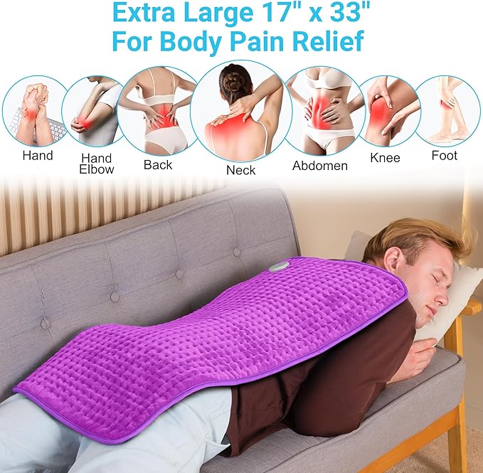 Boileau Electric Heating Pad for Back Pain and Period Cramps Relief, 3 Heating - Image 3