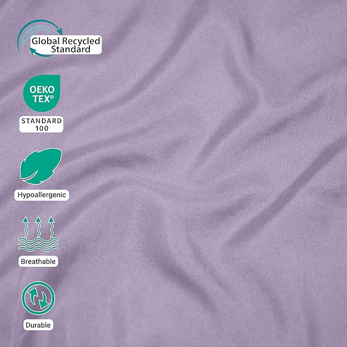 ZPECC King Flat Sheet Only 6 Pack, Durable Lavender Top Bed Sheets - Image 4