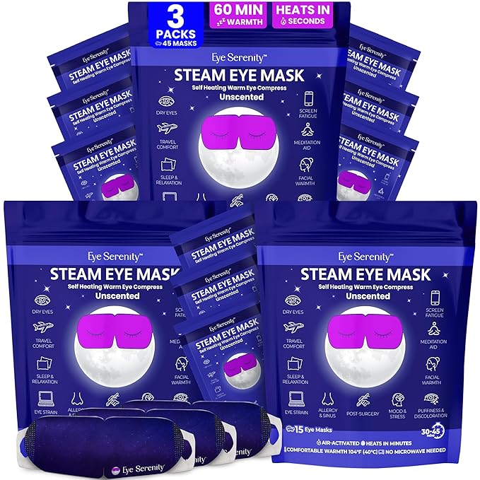 Eye Serenity Steam Eye Mask, Heated Eye Mask, Self Heating Warm Compress by LureEssentials