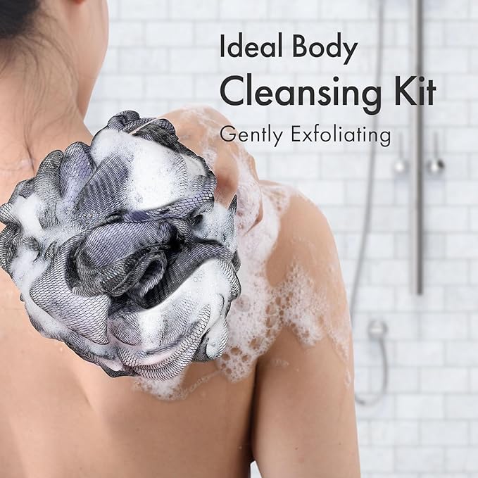 AmazerBath Charcoal Loofah Sponge, Large Shower Loofah 75g/PCS - Image 4