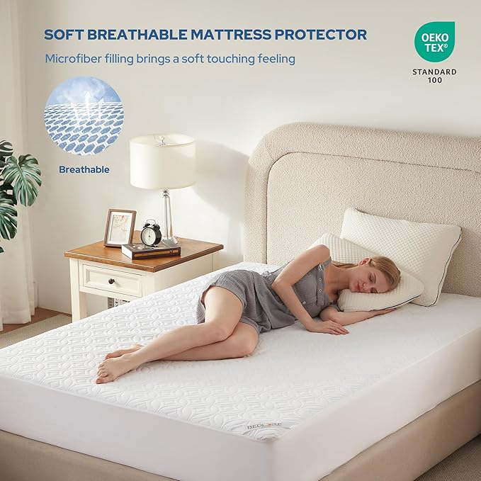 BEDLORE Waterproof Mattress Protector, Full Size Mattress Pad - Image 3