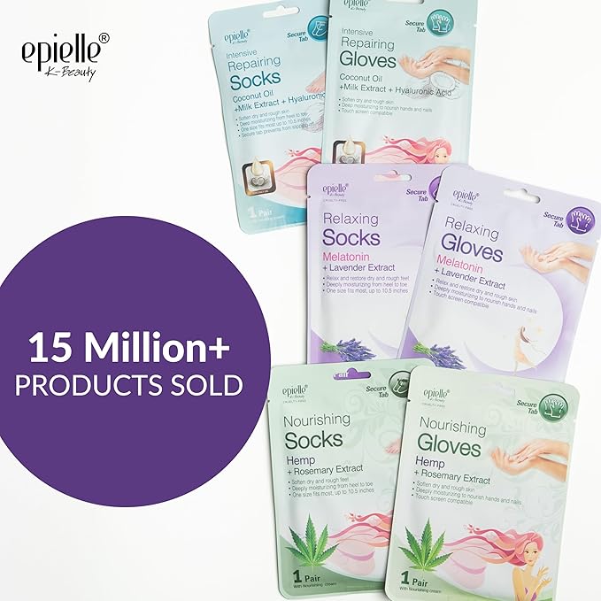 Epielle Relaxing Hand Mask 6 Pairs, Soften and Restore - Image 3