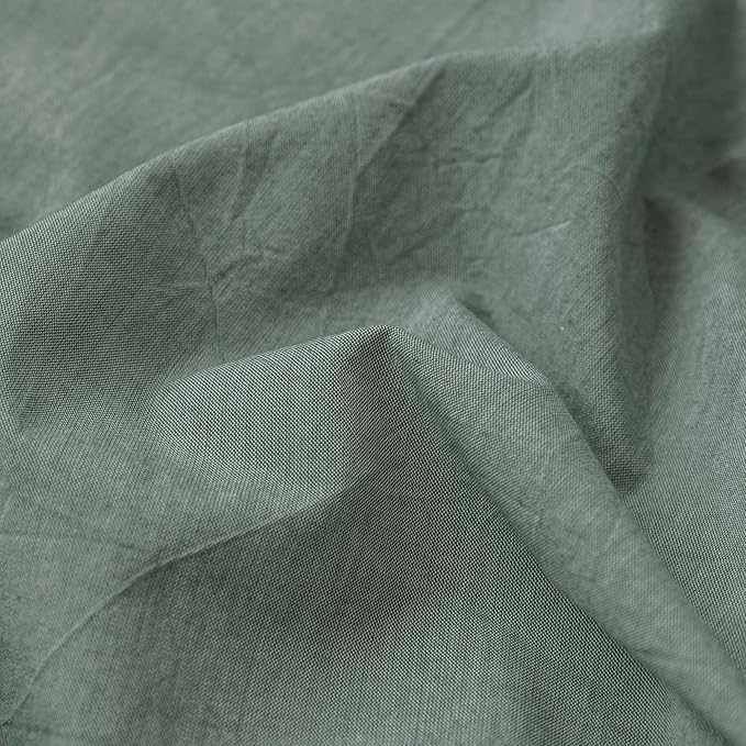 MooMee Fitted Bottom Sheet Only 100% Washed Cotton Linen Like Textured - Image 9
