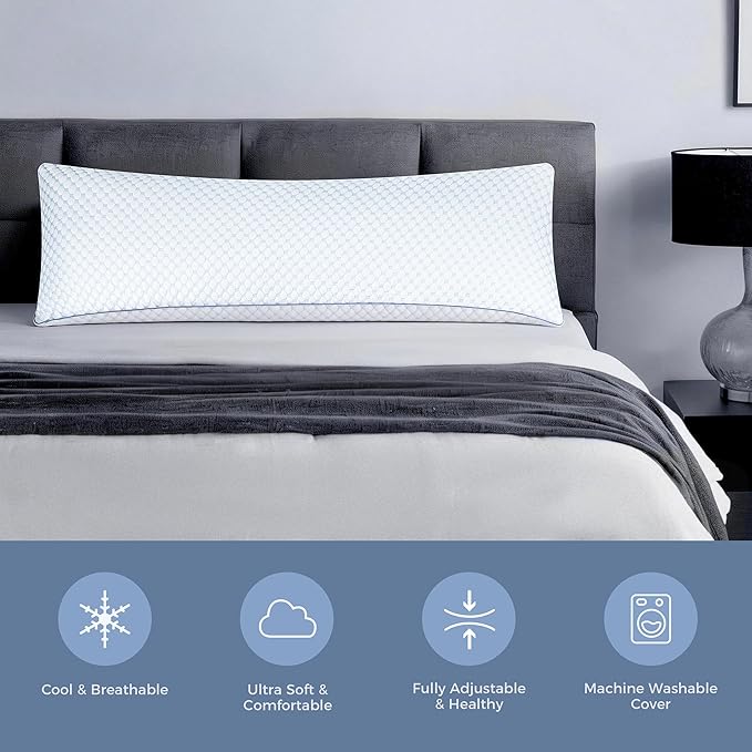 OSBED Cooling Adjustable Shredded Memory Foam Body Pillow - Image 5