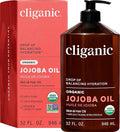 Cliganic Organic Jojoba Oil 32 oz, 100% Pure | Bulk, Natural Cold Pressed by Cliganic