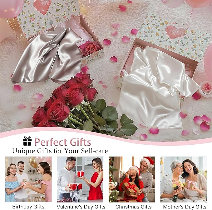 Mulberry Silk Pillow Cases Queen Size Set of 2, Ultra Smooth Soft Breathable - Image 6