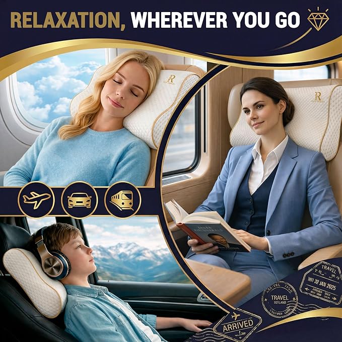 2-Pack Travel Memory Foam Pillow, Cervical - Image 6